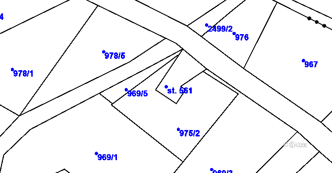 Parcela st. 561 v KÚ Lučany nad Nisou, Katastrální mapa