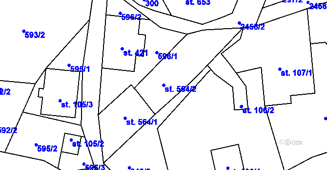 Parcela st. 564/2 v KÚ Lučany nad Nisou, Katastrální mapa