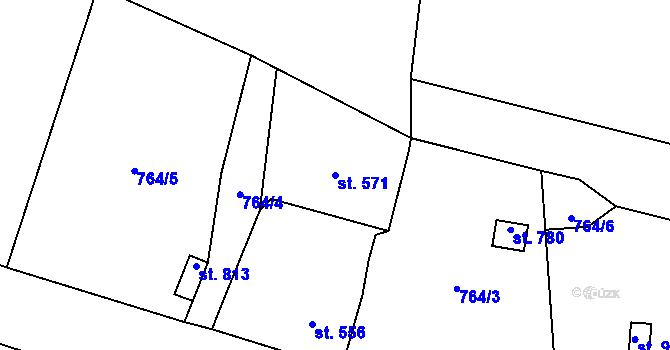Parcela st. 571 v KÚ Lučany nad Nisou, Katastrální mapa