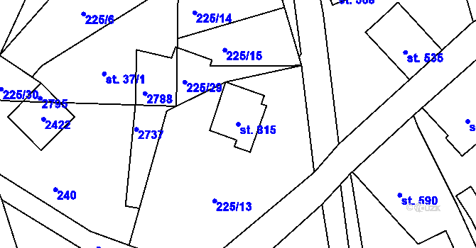 Parcela st. 815 v KÚ Lučany nad Nisou, Katastrální mapa