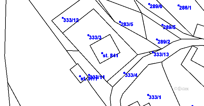 Parcela st. 841 v KÚ Lučany nad Nisou, Katastrální mapa
