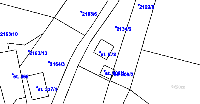 Parcela st. 878 v KÚ Lučany nad Nisou, Katastrální mapa