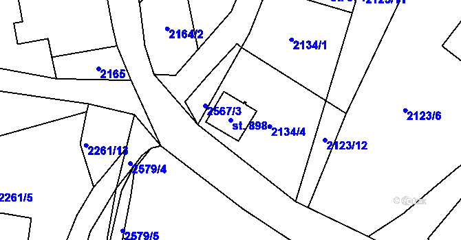 Parcela st. 898 v KÚ Lučany nad Nisou, Katastrální mapa