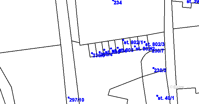 Parcela st. 230/4 v KÚ Lučany nad Nisou, Katastrální mapa