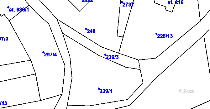Parcela st. 239/3 v KÚ Lučany nad Nisou, Katastrální mapa