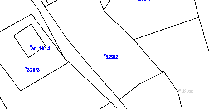 Parcela st. 329/2 v KÚ Lučany nad Nisou, Katastrální mapa