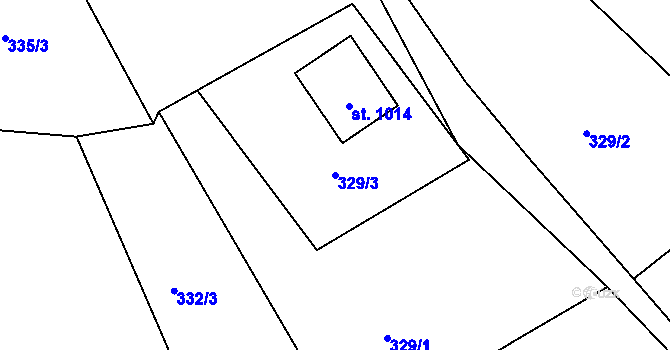 Parcela st. 329/3 v KÚ Lučany nad Nisou, Katastrální mapa