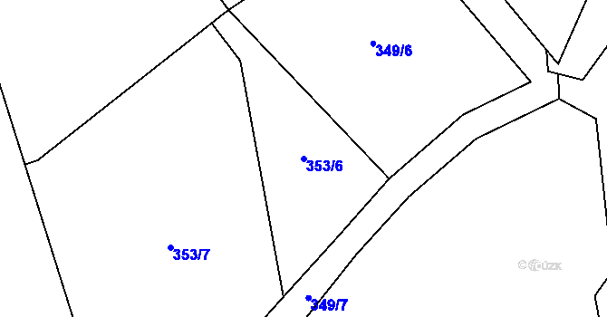 Parcela st. 353/6 v KÚ Lučany nad Nisou, Katastrální mapa
