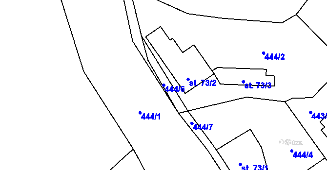 Parcela st. 444/6 v KÚ Lučany nad Nisou, Katastrální mapa