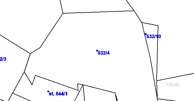 Parcela st. 532/4 v KÚ Lučany nad Nisou, Katastrální mapa