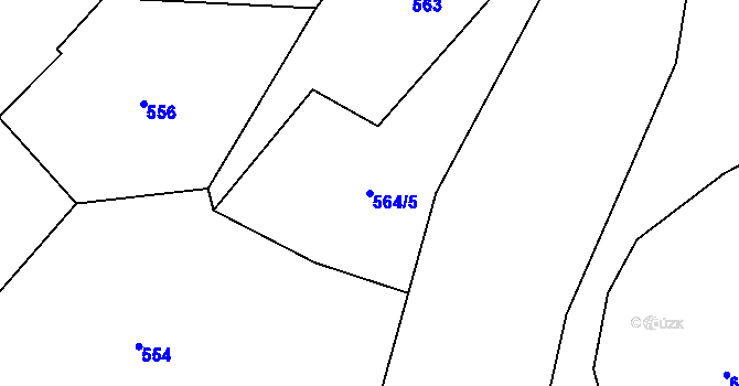 Parcela st. 564/5 v KÚ Lučany nad Nisou, Katastrální mapa