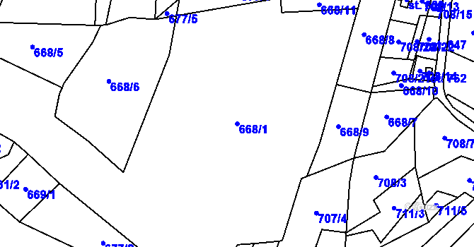 Parcela st. 668/1 v KÚ Lučany nad Nisou, Katastrální mapa