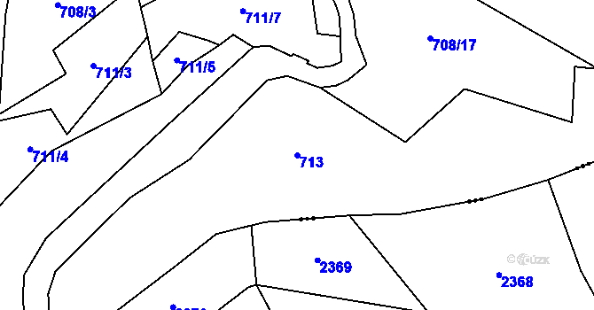 Parcela st. 713 v KÚ Lučany nad Nisou, Katastrální mapa