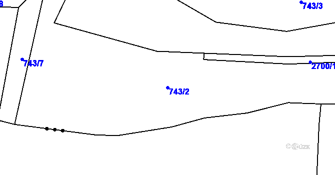 Parcela st. 743/2 v KÚ Lučany nad Nisou, Katastrální mapa