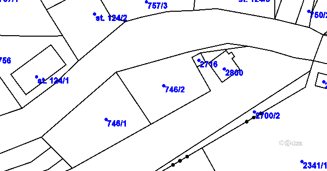 Parcela st. 746/2 v KÚ Lučany nad Nisou, Katastrální mapa