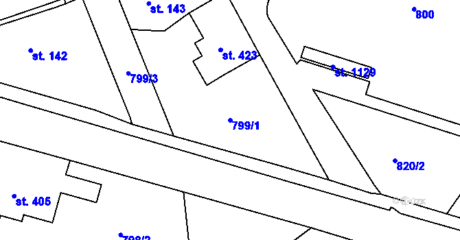 Parcela st. 799/1 v KÚ Lučany nad Nisou, Katastrální mapa