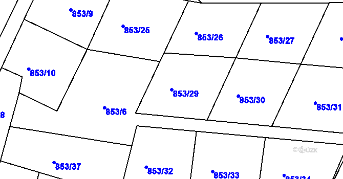 Parcela st. 853/29 v KÚ Lučany nad Nisou, Katastrální mapa