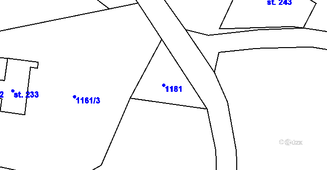 Parcela st. 1181 v KÚ Lučany nad Nisou, Katastrální mapa
