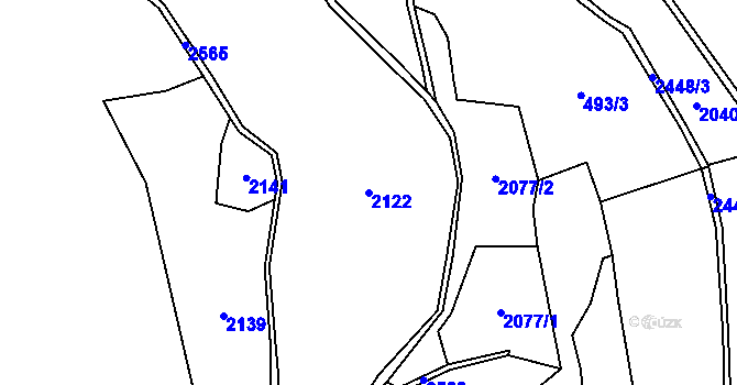 Parcela st. 2122 v KÚ Lučany nad Nisou, Katastrální mapa