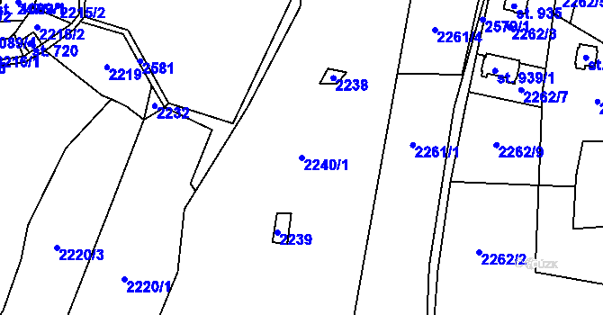 Parcela st. 2240/1 v KÚ Lučany nad Nisou, Katastrální mapa
