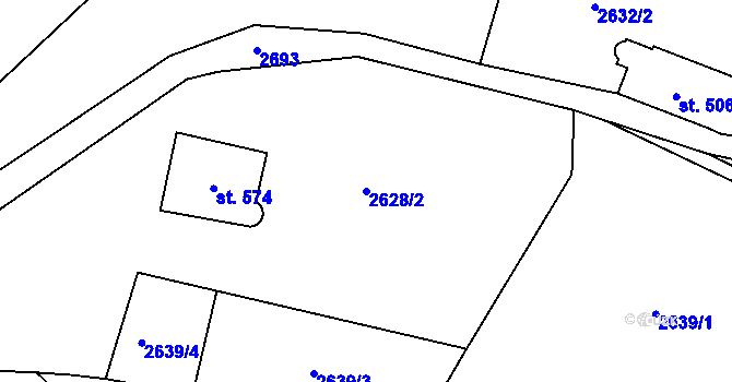 Parcela st. 2628/2 v KÚ Lučany nad Nisou, Katastrální mapa