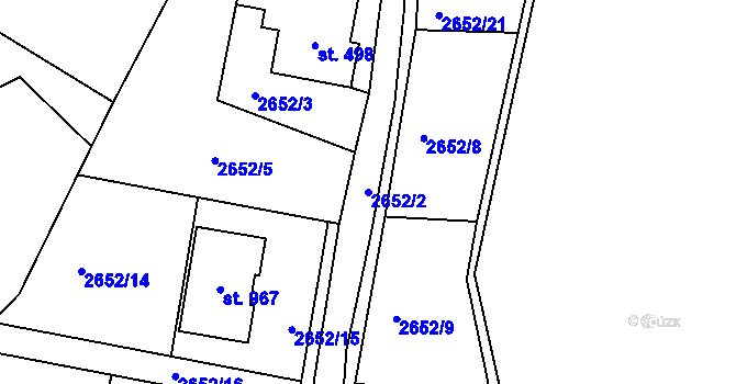 Parcela st. 2652/2 v KÚ Lučany nad Nisou, Katastrální mapa