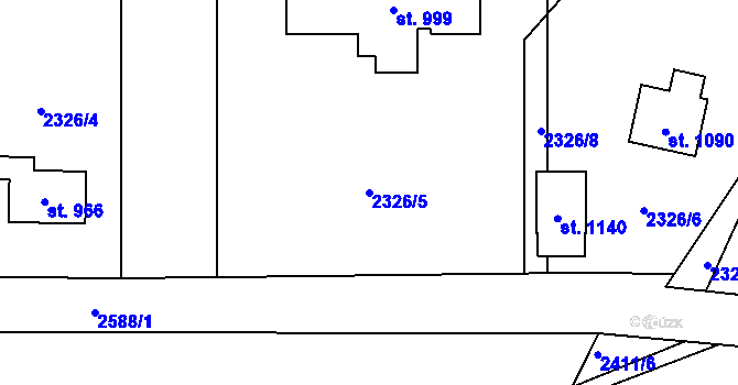 Parcela st. 2326/5 v KÚ Lučany nad Nisou, Katastrální mapa