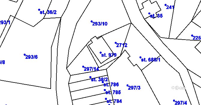 Parcela st. 979 v KÚ Lučany nad Nisou, Katastrální mapa