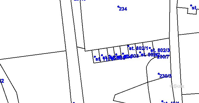 Parcela st. 230/6 v KÚ Lučany nad Nisou, Katastrální mapa