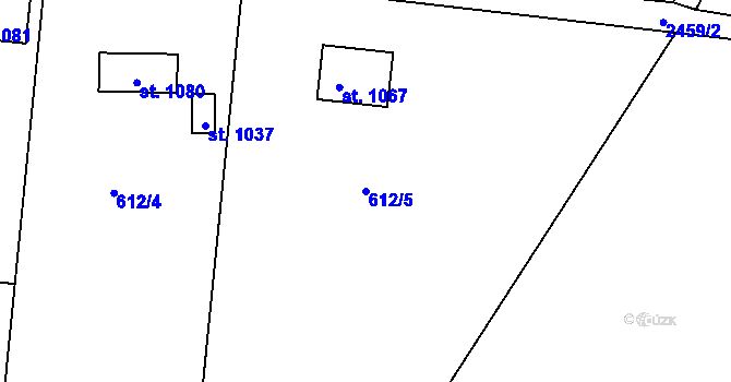 Parcela st. 612/5 v KÚ Lučany nad Nisou, Katastrální mapa
