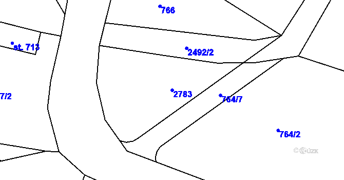 Parcela st. 2783 v KÚ Lučany nad Nisou, Katastrální mapa