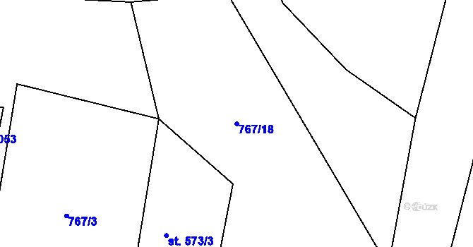 Parcela st. 767/18 v KÚ Lučany nad Nisou, Katastrální mapa