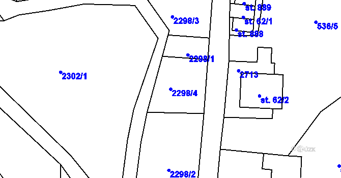 Parcela st. 2298/4 v KÚ Lučany nad Nisou, Katastrální mapa