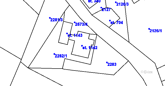 Parcela st. 2798 v KÚ Lučany nad Nisou, Katastrální mapa