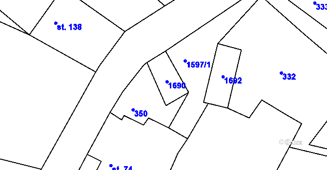 Parcela st. 75 v KÚ Lučice, Katastrální mapa