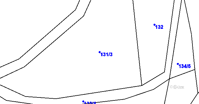 Parcela st. 131/3 v KÚ Lučice, Katastrální mapa