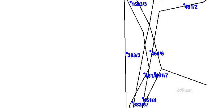 Parcela st. 383/5 v KÚ Lučice, Katastrální mapa
