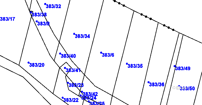 Parcela st. 383/6 v KÚ Lučice, Katastrální mapa