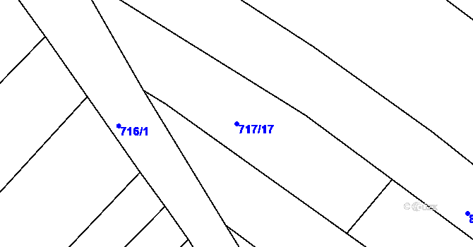 Parcela st. 717/17 v KÚ Lučice, Katastrální mapa