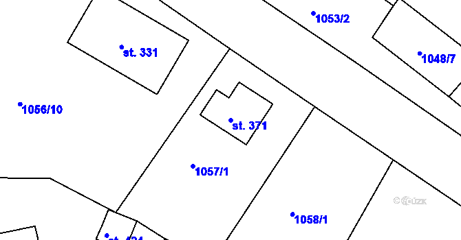 Parcela st. 371 v KÚ Lučice, Katastrální mapa