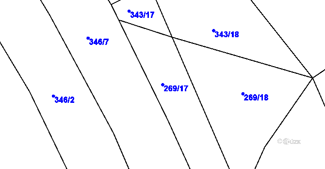 Parcela st. 269/17 v KÚ Lučice, Katastrální mapa