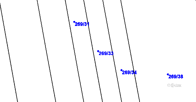 Parcela st. 269/33 v KÚ Lučice, Katastrální mapa