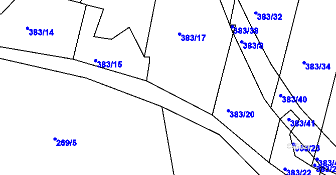 Parcela st. 383/18 v KÚ Lučice, Katastrální mapa