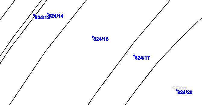 Parcela st. 824/16 v KÚ Lučice, Katastrální mapa