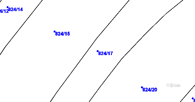 Parcela st. 824/17 v KÚ Lučice, Katastrální mapa