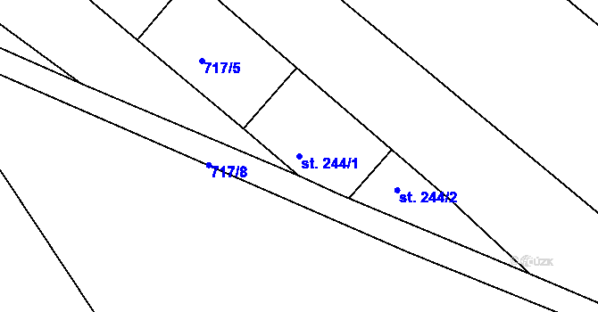 Parcela st. 244/1 v KÚ Lučice, Katastrální mapa