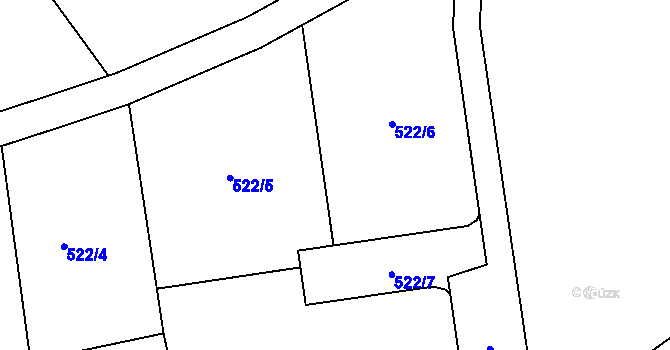 Parcela st. 522/5 v KÚ Lučice u Chlumce nad Cidlinou, Katastrální mapa