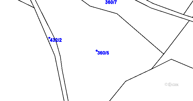 Parcela st. 360/5 v KÚ Lučina u Tachova, Katastrální mapa