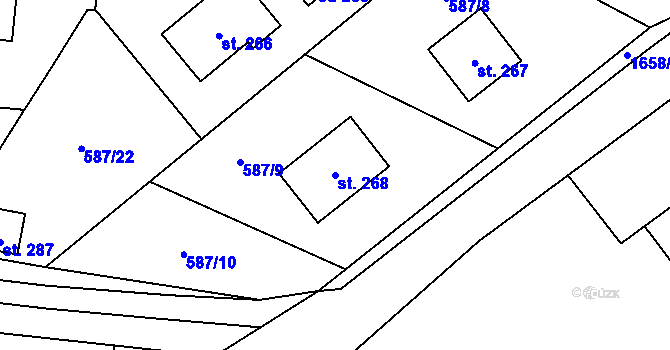 Parcela st. 268 v KÚ Milíře u Tachova, Katastrální mapa