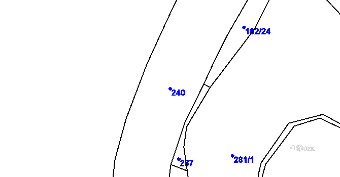 Parcela st. 240 v KÚ Mýto u Tachova, Katastrální mapa